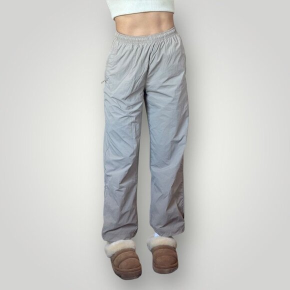 Abercrombie & Fitch Womens XS Parachute Mesh Lined Track Pants Tan Joggers - Picture 1 of 9